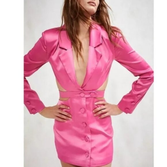 For Love & Lemons Marie Blazer Mini Dress Pink size small - Picture 1 of 8